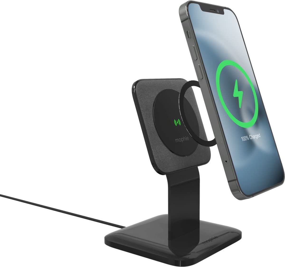 ZAGG mophie Snap+ Wireless Charging Stand, 15W, Fast Charging, MagSafe, Qi-Enabled, Black