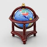 Odoria 1:12 Miniature Blue World Globe with Wooden Stand Dollhouse Furniture Accessories