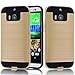 HTC One M8 Case,HTC M8 Case,Kmall [Metal Brushed Texture] Slim Fit Impact Resistant Heavy Duty Hybrid Dual Layer Full-Body Shockproof Shock-Absorption Protective Cover Skin Shell For HTC One M8 [Gold]