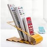 Stock Show 1Pcs Space Saving Metal TV Remote Control Storage Organizer/Caddy/Rack/Organizer,Yellow