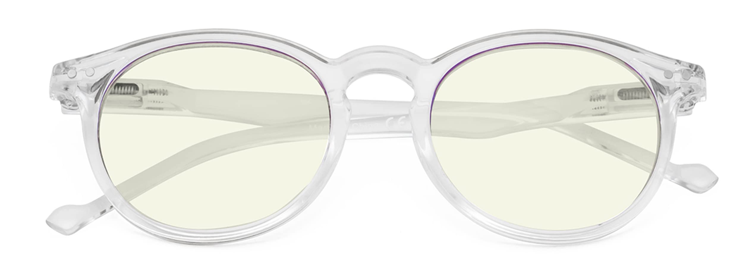 CessBlu Ladies Computer Glasses Round Oval Blue Light Filter Reading Eyeglasses Women(Clear) +1.75 — image 1