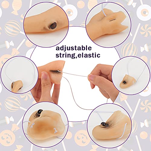 AMOR PRESENT Wicked Witch Costume, 17PCS Halloween Witch Costume Accessories for Kids Adults Witch Nose for Costume Halloween Party Favors Cosplay Party Novelty Costume