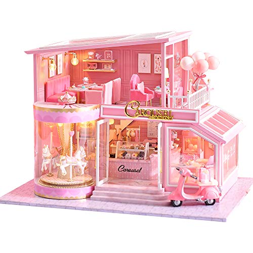 cutebee CUTEBEE Dollhouse Miniature with Furniture, DIY Wooden