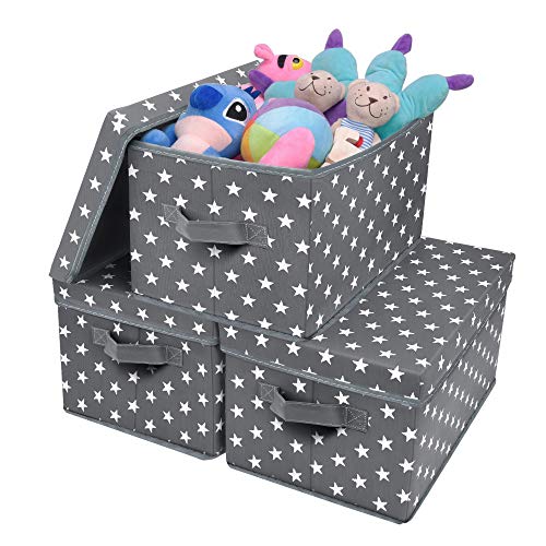GRANNY SAYS Large Storage Bins with Lids, Stackable Closet Bins for Toys & Kids' Books, Cute