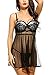 Avidlove Women Babydoll Sexy Lingerie Dots Lace Chemises Transparent Sleepwear