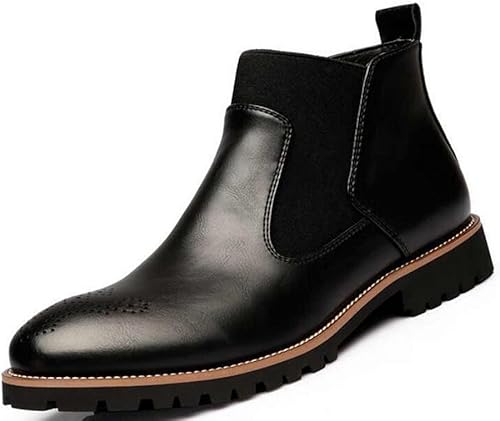 Amazon メンズ ショートブーツ エンジニア 靴 レザー シューズ イギリス風 カジュアル 靴 ファション お兄系 ビジネス 25 5cm 41 ブラック ノーブランド品 ブーツ