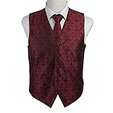 EGD1B.02 Multi Style Paisley Microfiber Mens Tuxedo Vest Neck Tie Set By Epoint