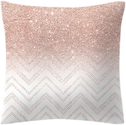 CUIGU Pillow Case Rose Gold Geometric Pineapple Glitter Cushion Cover One Side Printed, 45X45CM