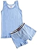 Kids by Brix Toddler and Boys Soft Turkish Cotton Pinstriped Boxer Brief and Tank Top. 9/10 yrs
