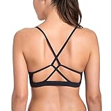 CRZ YOGA Women's Light Support Cross Strappy Back Feminine Yoga Sports Bra