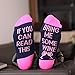 Moyel Women If You Can Read This Wine Food Funny Party Crew Socks For Wine Lover (3 Pairs Wine) (3 Pairs Wine)
