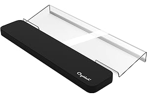 Chyaidach Tilted Computer Keyboard Stand and Wrist Rest for Easy Ergonomic Typing, Acrylic Keyboard Tilt Holder with PC Wrist Support for Desktop, with Upgraded Silicone Anti-Slip Case, Clear