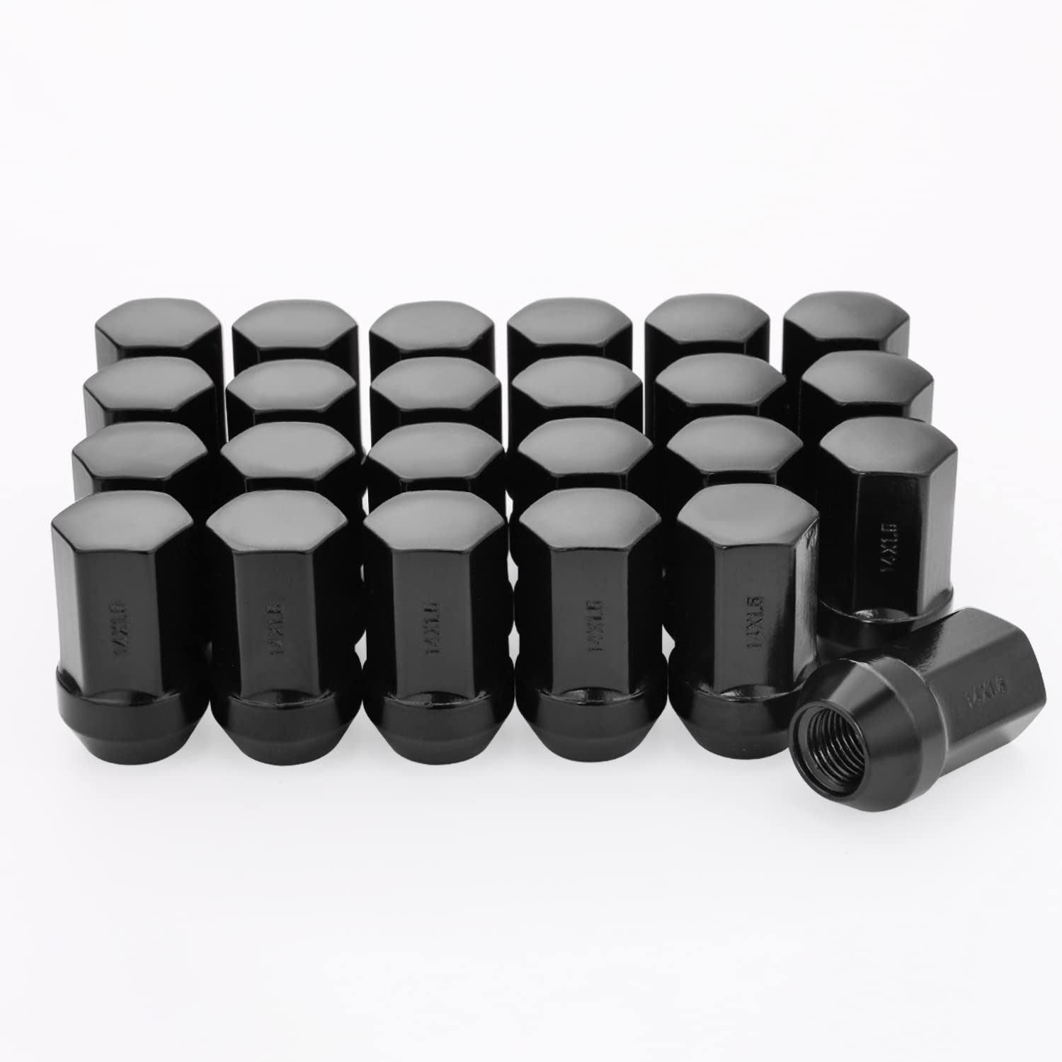 Photo 1 of Lichamp 24pcs OEM Lug Nuts M14x1.5 Black Original Factory Cone Seat Style M14x1.5 Lugnuts Partial Compatible with 2015-2021 Ford F150 Expedition Lincoln Navigator Wheel Tire Accessories, A7BK