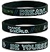 (6-Pack) Change The World, Dream, & Be Yourself - Inspirational Quote Wristbands for Men Women