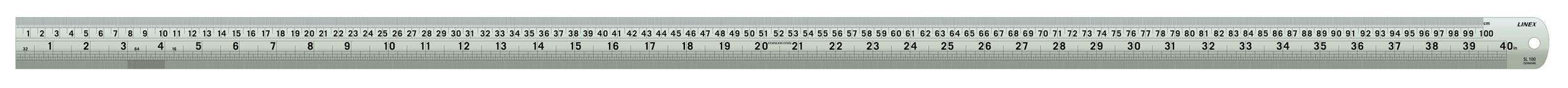 LINEXRuler Stainless Steel Imperial and Metric with Conversion Table 1000mm Ref Lxesl100