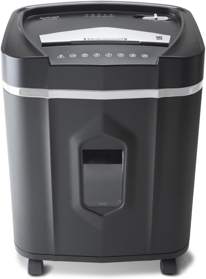 Aurora AU1210MA Professional Grade High Security 12-Sheet Micro-Cut Paper/CD and Credit Card/ 60 Minutes Continuous Run Time Shredder : Electronics