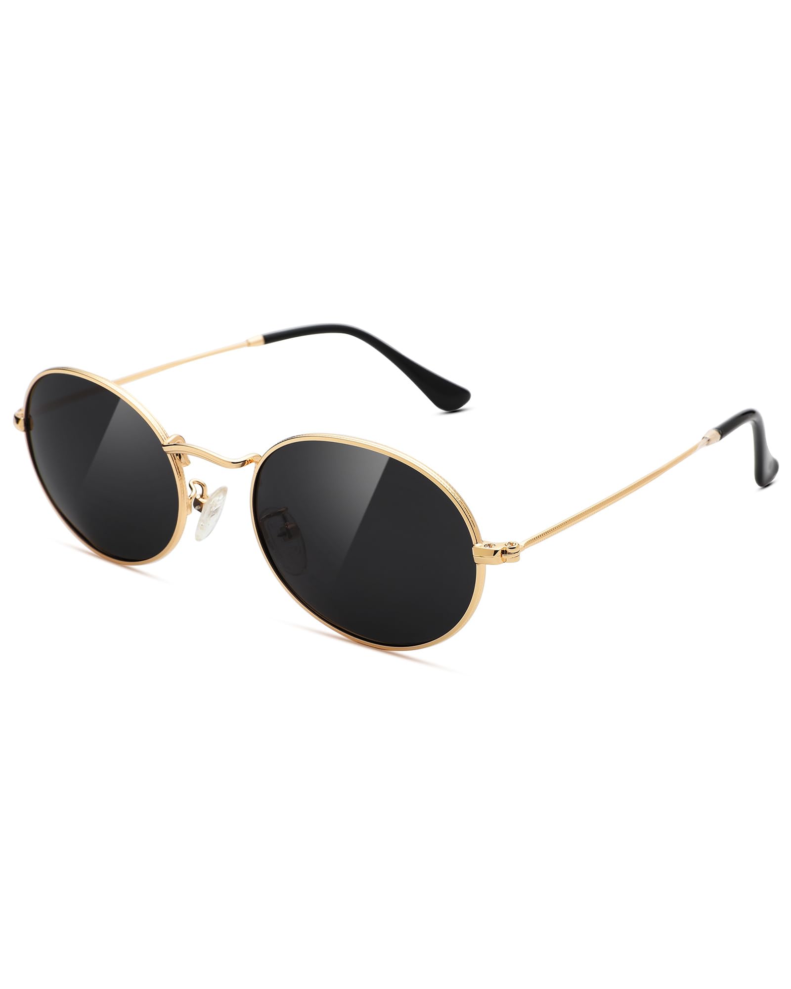 Pro Acme Retro Oval Metal Polarized Sunglasses for Women Men Small Trendy 90s Vintage Shades