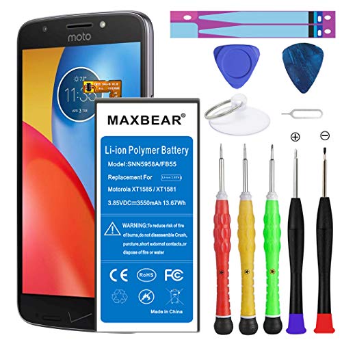 Motorola Droid Turbo 2 Battery, MAXBEAR [3550mAh] Li-Polymer Built-in Battery SNN5958A FB55 Replacement for Motorola Droid Turbo 2 XT1585 Moto X Force XT158 with Repair Tool Kits.[24 Month Warranty]