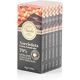 Venchi Set of 6 70% Dark Chocolate and Hazelnut bars, 21.16 oz