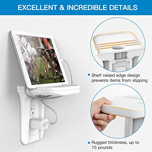 image for PERLESMITH Wall Outlet Shelf Holder Charging Socket Power Perch Organi