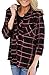 Grace Elbe Women’s Casual Loose Cuffed Sleeve Plaid Button Down Shirt