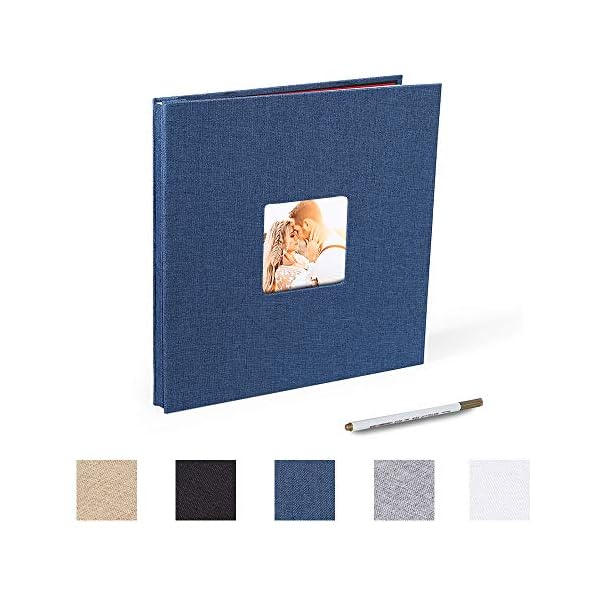 Yopih Selbstklebende 10x15 Fotoalbum Einkleben und zum Selbstgestalten Groß leinen Photoalbum mit 40 weißen Seiten, Hochzeit Jahrestag Geburtstag Geschenke, mit einem Kugelschreiber, 33x32cm