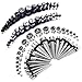 BodyJ4You 72PC Gauges Kit Black White Marble Acrylic Plugs Steel Tapers 14G-00G Ear Stretching Set
