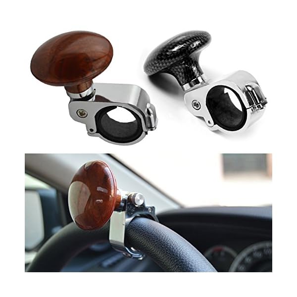 Asdomo-Car-Boat-Vehicle-Power-Hickory-Handle-Steering-Wheel-Suicide-Spinner-Knob-Booster-Accessory