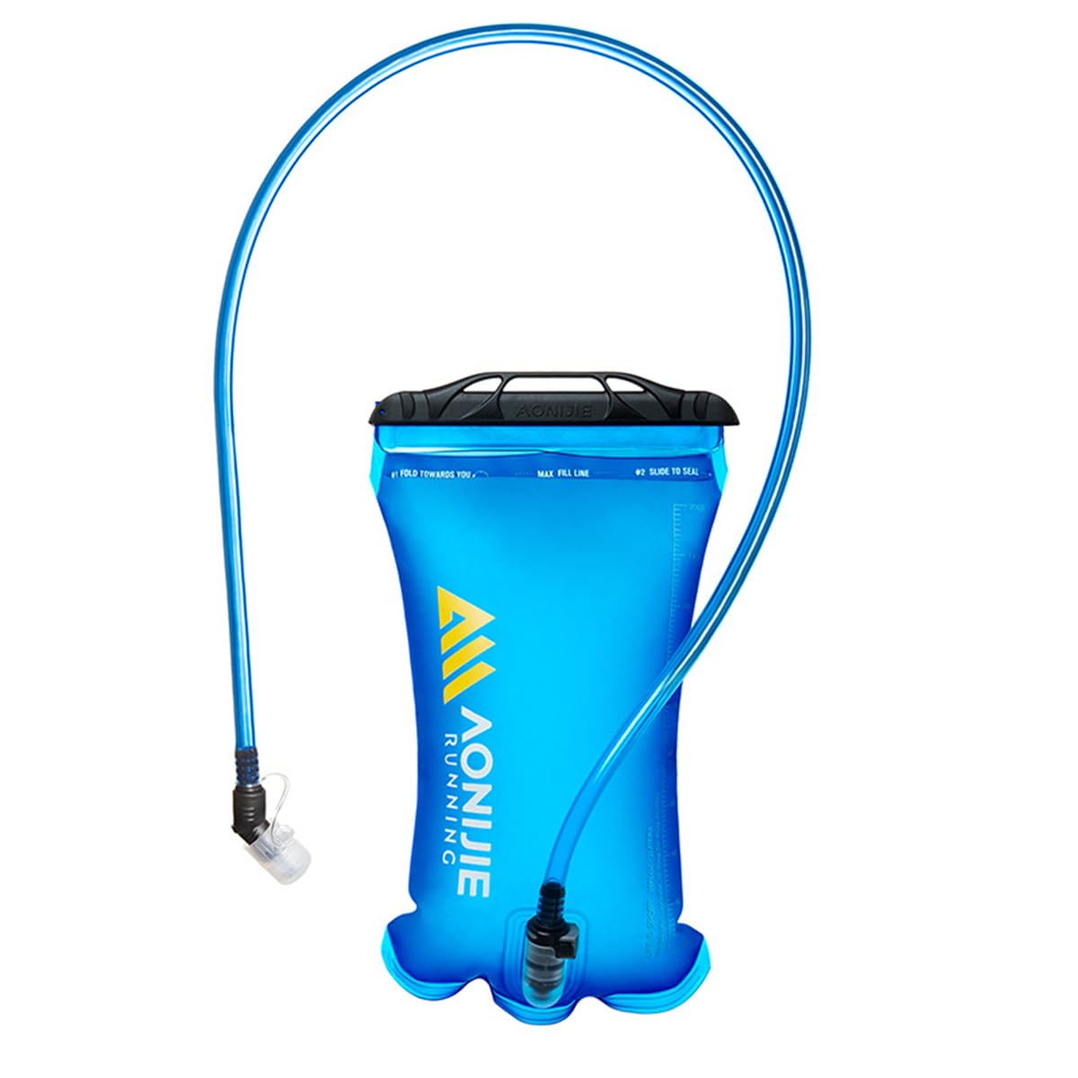 Achsoo Collapsible Water Bottles Folding Soft Flask Hydration Bladder Leakproof Water Storage Bag Hydration Pack Running Cycling Climbing Hiking (2L/68oz, Dark blue)