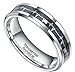 6mm 8mm Silver Tungsten Carbide Wedding Ring for Men Women with EKG Heart Beat Wedding Band Comfort Fit Size 4-13
