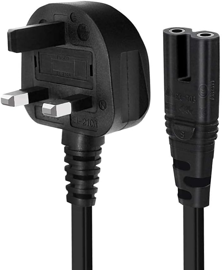 FSKE 3 Meters Power Cable Figure 8 Power Lead IEC C7 UK Plug Power Cord 2 Pin Mains Lead for LG Sony TV PS4 PS5 Sky Box XBox Playstation Samsung Philips Hisense Panasonic Sharp TCL Smart TV Monitor - Image 4