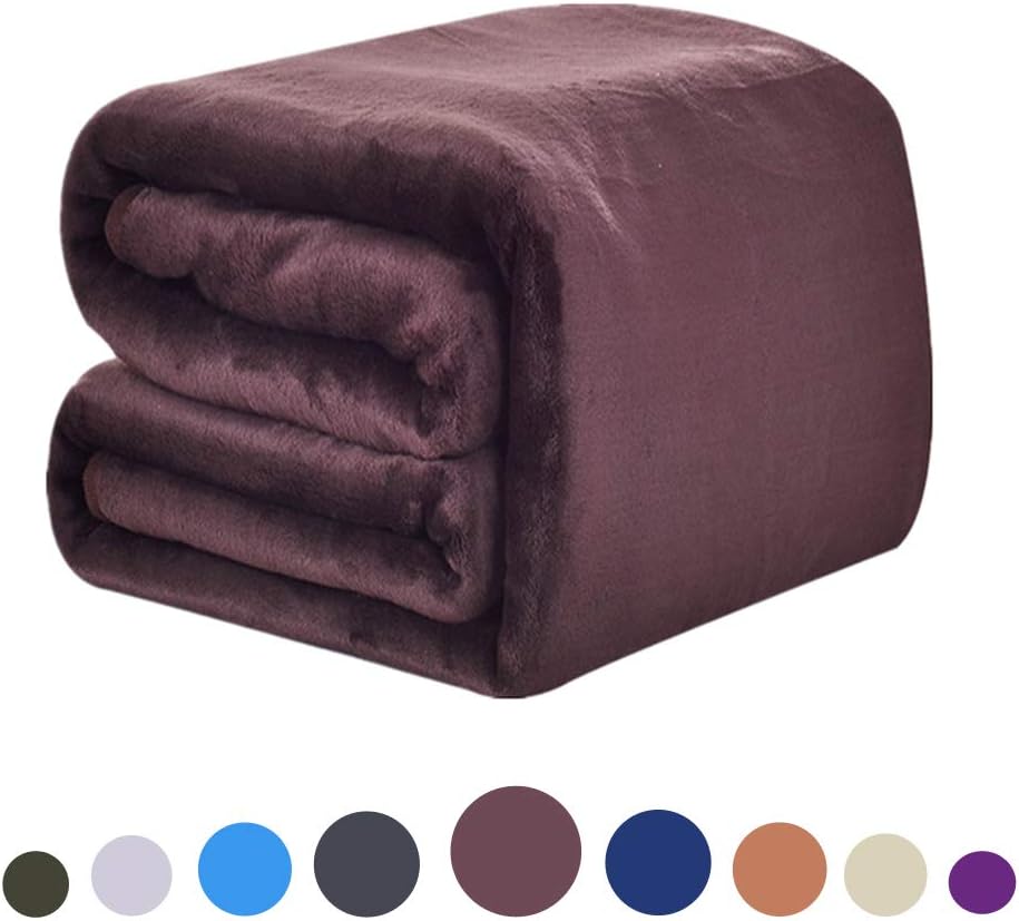 DREAMFLYLIFE Luxury Fleece Blanket All Season Thick Blanket Super Soft Blanket Bed Warm Blanket Couch Blanket (Dark Grey, Queen_): Home & Kitchen