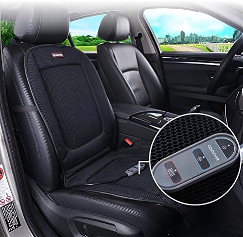 DIELIAN Heating &amp; Cooling Car Seat Cushion Pad Cover with Double-Zone Breathable 3D Ventilated Holes