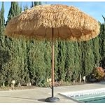 NEW 8' Wide Hawaiian Tiki Design Beach Umbrella w Fiberglass Rib & Aluminum Pole