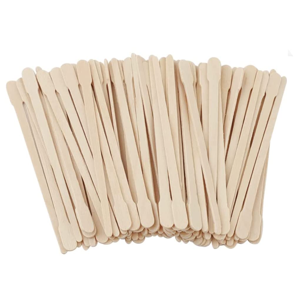 Eyebrow Wax Sticks,200 Pcs Wooden Waxing Applicator Sticks Small Wax Spatulas Applicator Tongue for Body Facial Hair Nose Eyebrow Removal(88 mm)
