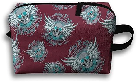 Beard Skull With Sunglasses Receive Bag Storage Bag Wash Bag Foldable Multi-function Makeup Pouch Portable Travel Bag