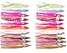 Fishing Lures Squid Skirts Octopus Lures Soft Plastic Trolling Skirt Lure Kit Saltwater Fishing Bait for Bass Trout 3.6inch 100pcs