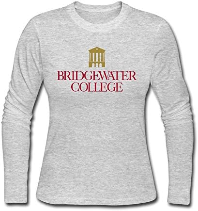 Ladys Bridgewater College Long Sleeve O-Neck Tee Shirts XXL Gray