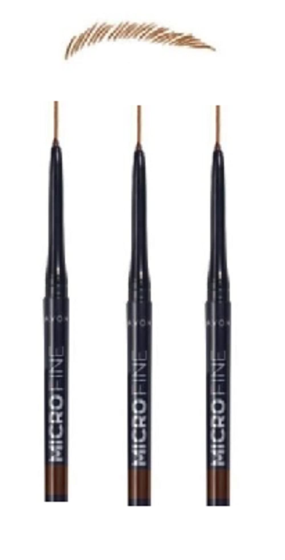 Pack of 3 Micro Fine Brow retractable pencil DARK BROWN replaces Glimmerstick for Brows, no need to sharpen, by Avon.