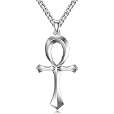 Lattd Ankh Cross Necklace 925 Sterling Silver Egyptian Jewelry for Men Women