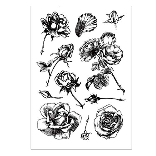 arriettycraft Roses Flowers Leaves Stamps Rubber Clear Stamp/Seal Scrapbook/Photo Decorative Card Making Clear Stamp