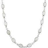 DEVMUKTI Natural Gemstones Designer Dainty Necklace, 925 Sterling Silver, Handmade, Bohemian, Fashion Women's Necklace, Birthstone, Bridal, Birthday Gift for Her, 20 inches