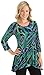 Collections Etc Collections Women's Abstract High Low Hemline 3/4 Sleeves Tunic, Medium - Made in the USA Multi