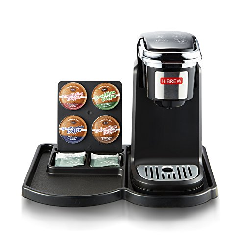 HiBREW Single Serve Black Compact Portable Travel Size Single Cup Coffee Maker Brewing System Coffee Machine for Travel Camping and Hotel Dorm Hospitality
