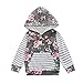 GBSELL 2PCS Toddler Kids Baby Boy Girl Clothes Floral Hooded Pocket Tops + Pants Set (Gray, 24 Month)