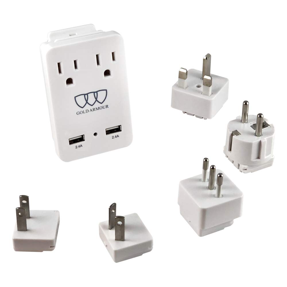 Buy 2000W International Travel Adapter Kit AC Outlets and Two 2.4A