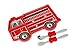 Funwares Fire Engine Kids' Dinnerware Set: Durable, Divided Plate, Ideal for Picky Eaters, Educational Mealtime, Easy Cleaning, Gift For Toddlers