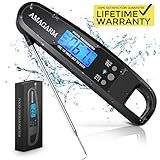 Upgraded 2019 Version Digital Meat Thermometer for Grill and Cooking, 2S Best Super Fast Instant Read Waterproof Kitchen Thermometer Probe for Food, Candy, Liquids, Grilling, Beef, Bread, Cakes, BBQ