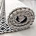 USTIDE Boho Cream & Black Cotton Rug - Washable, Hand Woven Fringe, Farmhouse Bath & Doormat - 2'x3'