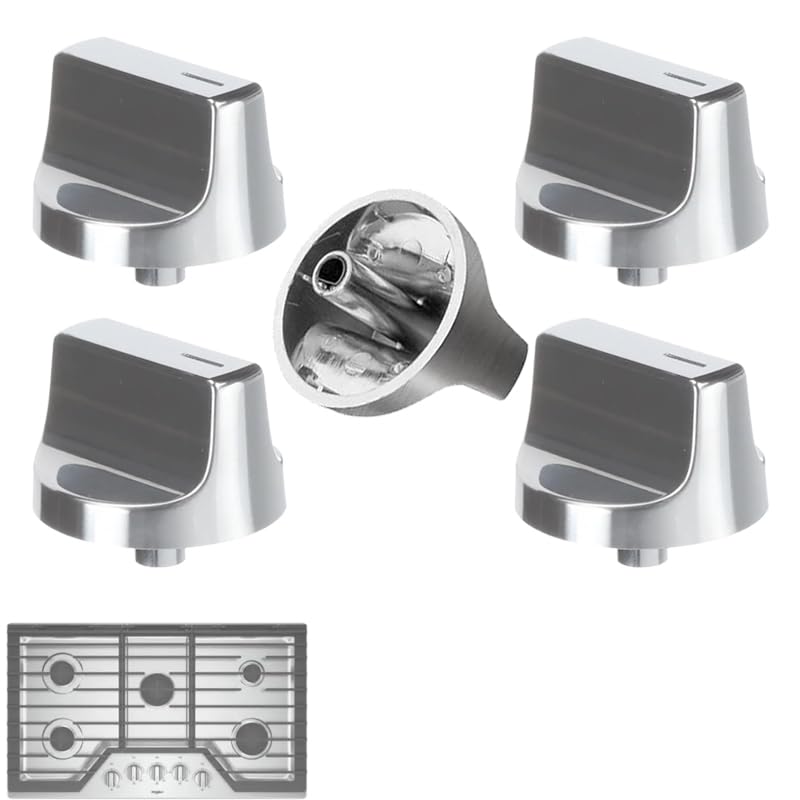 Photo 1 of Upgraded W11366438 Stove Knobs Replacements for Whirlpool Gas Ranges WCG55US0HS00, WCG55US6HS00, WCG77US0HS00, Oven Cooktop Control Burner Knobs, Durable & Easy Installation, 5 Pack (Not Univeral)